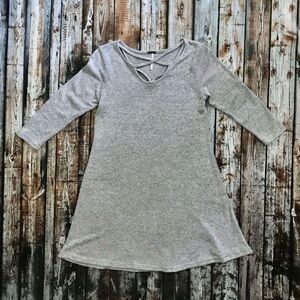 Poof Girl Soft Gray Knit Dress